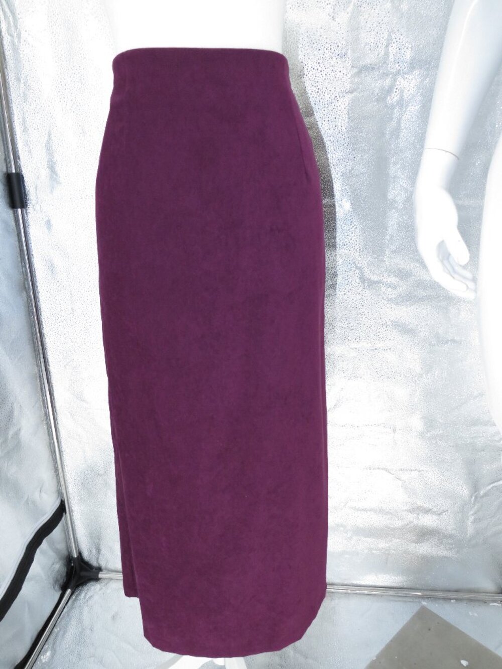 Briggs New York Purple Faux Suede Maxi Skirt Size 12 Vintage Y2K High Waist
